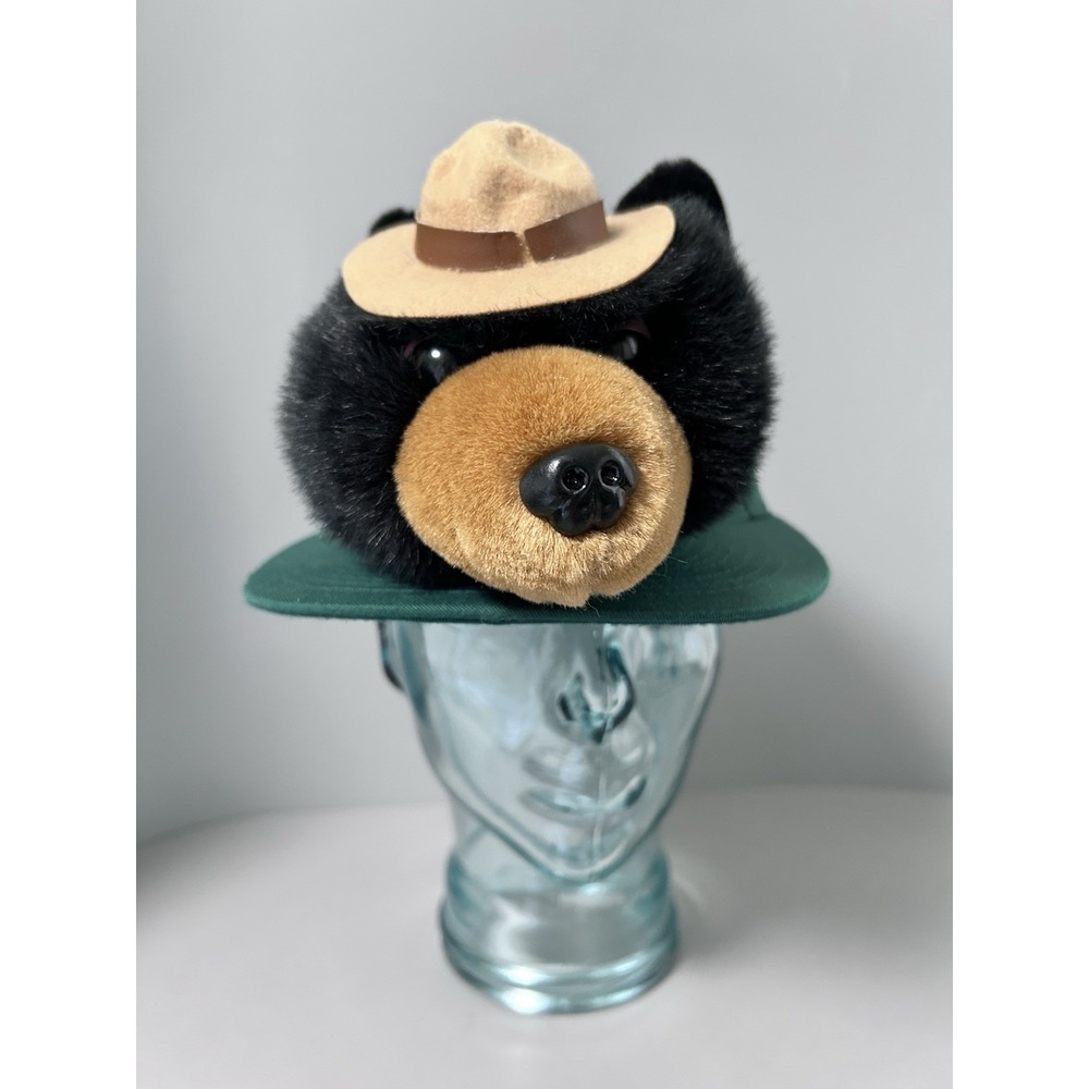 Vintage Plush Black Bear Hat Stuffed Animal House Surrey B.C. Rare Novelty Cap - Picture 7 of 13
